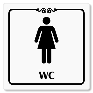 WC ženy, 148x148mm, bílá, Texas